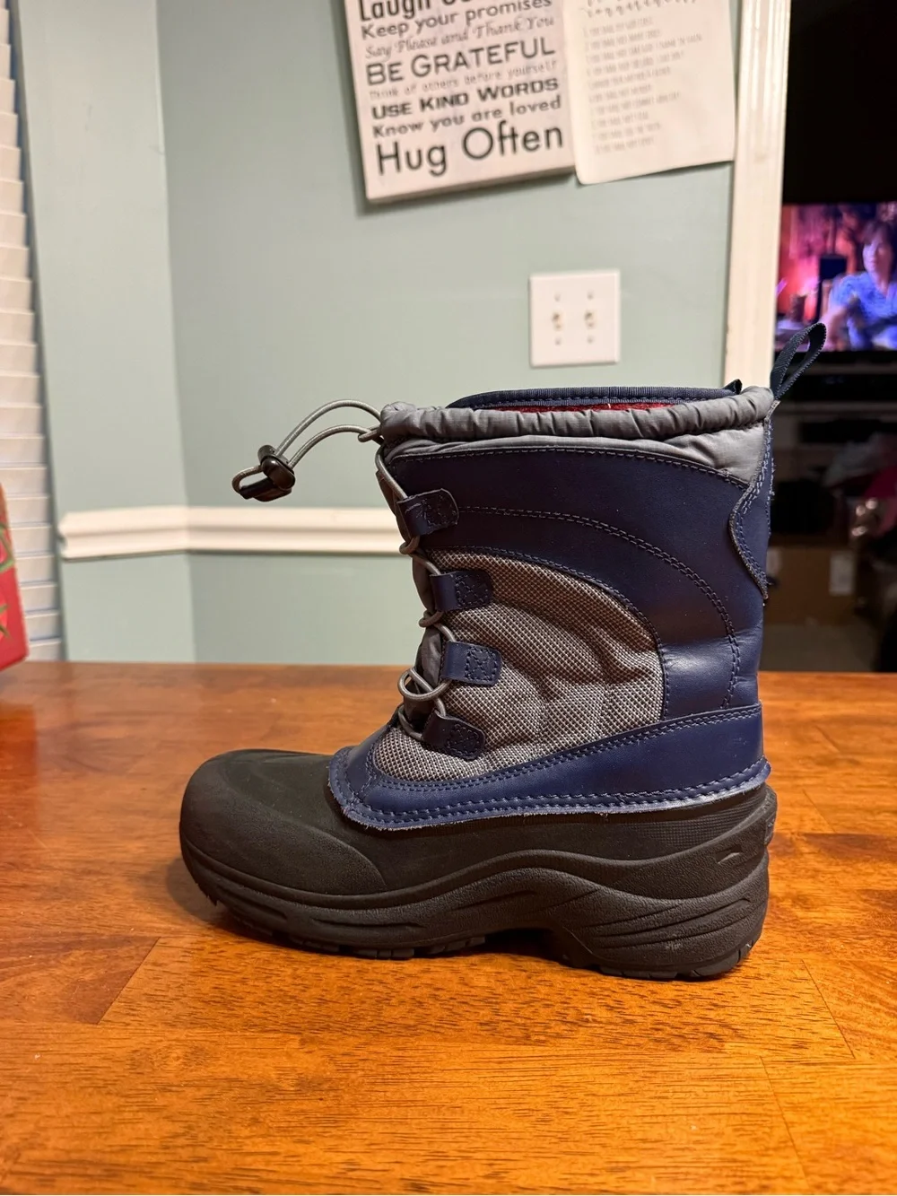 The North Face Kids Alpenglow IV Snow Boots Navy Blue Waterproof Insulated Sz 6